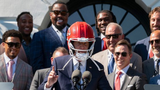 Biden Dons Kansas City Helmet to Celebrate Its Super Bowl Victory – MASHAHER