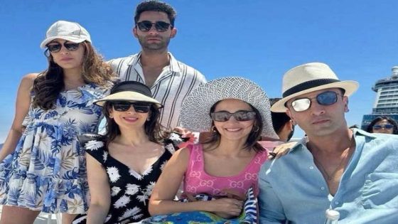 Karisma Kapoor shares stunning photo with Alia Bhatt and Ranbir Kapoor from Ambani cruise : Bollywood News – MASHAHER