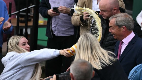 Nigel Farage hit with milkshake after first election event in Clacton – MASHAHER