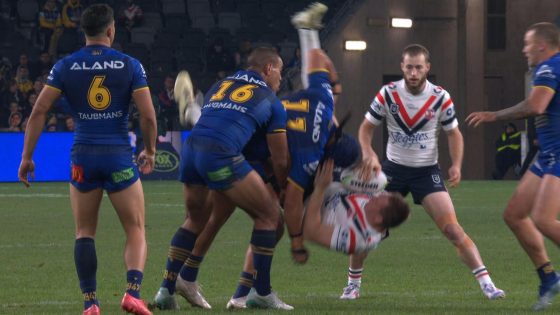 Parramatta Eels vs Sydney Roosters score, Kelma Tuilagi lifting tackle on Lindsay Collins, video, highlights – MASHAHER