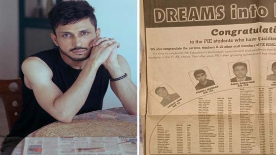 Amol Parashar shares throwback photo of being selected for IIT-JEE after he comes across a newspaper article : Bollywood News – MASHAHER