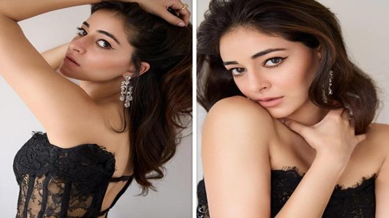 Ananya Panday looks feisty in black satin and lace corset dress : Bollywood News – MASHAHER