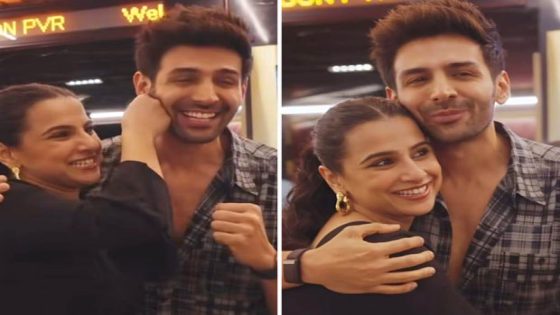 Bhool Bhulaiyaa 3 co-stars Kartik Aaryan and Vidya Balan share hugs and laughter at Chandu Champion screening, watch 3 : Bollywood News – MASHAHER