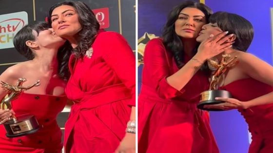 Bigg Boss fame Khanzaadi shares a sweet moment with Sushmita Sen as she places a peck on her cheek : Bollywood News – MASHAHER