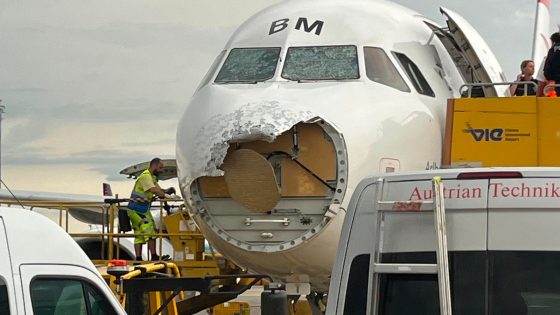 Hailstorm causes major damage to nose, cockpit windows of Austrian Airlines plane – MASHAHER