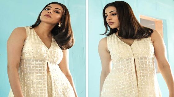 Kajal Aggarwal rocks in off-white Indo-western outfit : Bollywood News – MASHAHER