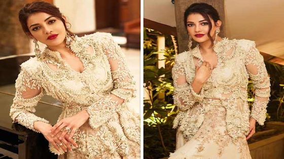 Kajal Aggarwal slays in Ivory Jacket and Trail Skirt : Bollywood News – MASHAHER