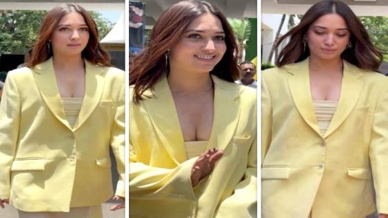 Tamannaah Bhatia strikes balance between classic and contemporary in strapless yellow sheer dress paired with blazer worth Rs. 45,500 45500 : Bollywood News – MASHAHER