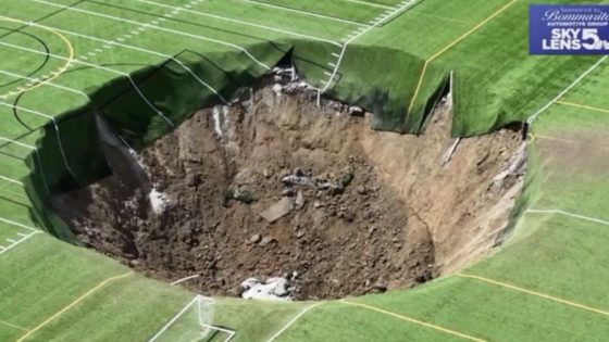 Huge sinkhole opens up under football pitch in Illinois – MASHAHER