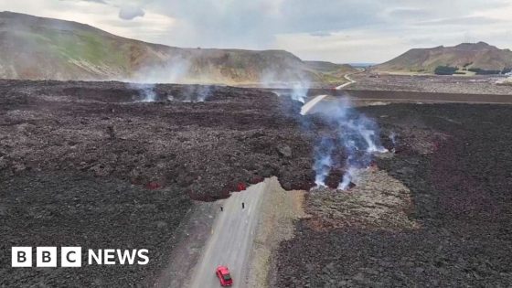 Lava engulfs road in Iceland – MASHAHER