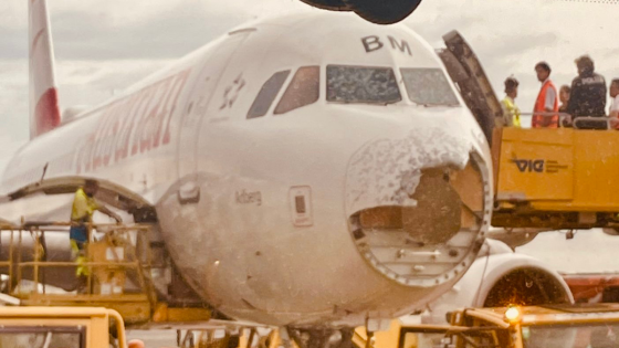 Hail storm RIPS OFF nosecone of Airbus flight and peppers cockpit windows mid-flight – MASHAHER