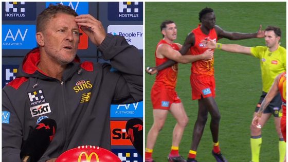 Damien Hardwick frustrated at controversial late free kick, St Kilda Saints beat Gold Coast Suns, news, scores, results, video – MASHAHER