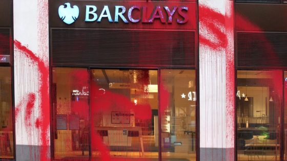 Barclays branches targeted by pro-Palestine activists | Business News – MASHAHER