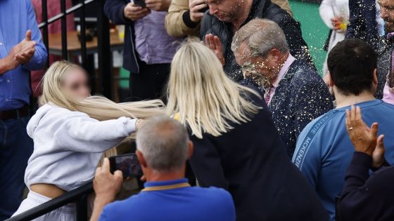 Nigel Farage has drink thrown over him after launching election campaign in Clacton | Politics News – MASHAHER