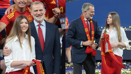 Princess Sofia of Spain Favors Patriotic Suiting in National Flag Colors at 2024 Euro Final Match Alongside King Felipe VI, Prince William and Prince George – MASHAHER