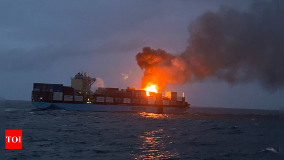 12 hours on, Indian Coast Guard ships battle fire onboard Maersk Frankfurt vessel in Arabian Sea | India News – MASHAHER