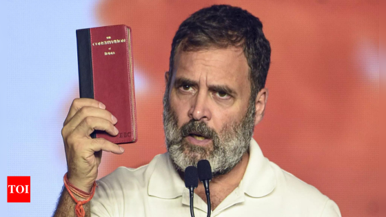 Rahul must learn about Congress’s ‘black deeds’ from pocket-version of Constitution he flaunts: BJP | India News – MASHAHER