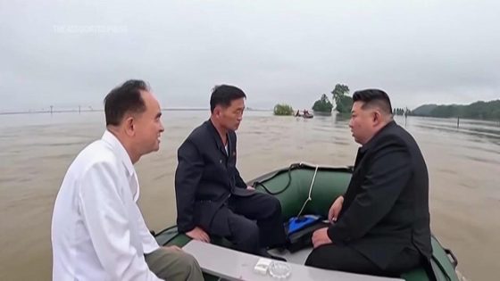 North Korea leader and senior officials board small boat to inspect impact of devastating floods – MASHAHER