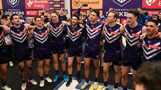 Fremantle Dockers, Hayden Young, premiership drought, Flagmantle, wharfie time, Justin Longmuir press conference, win over Richmond – MASHAHER