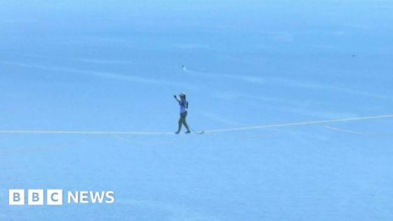 Man’s slackline record attempt over Italy’s Strait of Messina – MASHAHER