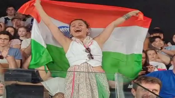 Taapsee Pannu waves flag and cheers for India at Paris Olympics 2024, shares video on Instagram, watch 2024 : Bollywood News – MASHAHER