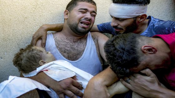 A Gaza father mourns his baby boy, killed in bed by an Israeli airstrike – MASHAHER