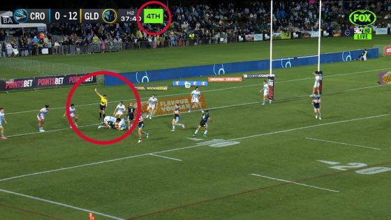 Cronulla Sharks vs Gold Coast Titans, referee blunder, error, Sharks robbed of last tackle, Ziggy Przeklasa-Adams, video – MASHAHER