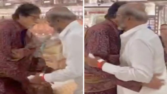 Amitabh Bachchan stops Rajinikanth from touching his feet at Anant Ambani-Radhika Merchant’s Shubh Aashirwad ceremony, watch : Bollywood News – MASHAHER