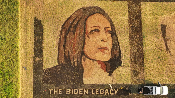 Kansas man creates large portrait of Kamala Harris in field after Biden announces exit from race – MASHAHER