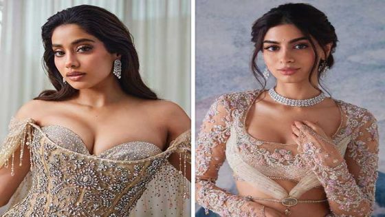 Janhvi Kapoor bedazzles in crystal corset, mermaid skirt and draped wings; Khushi Kapoor shines in sequin floral lehenga from Tarun Tahiliani upcoming bridal couture collection 2024 2024 : Bollywood News – MASHAHER