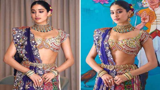 Janhvi Kapoor is a vision in vibrant hues in stunning Anamika Khanna embellished lehenga at Anant Ambani – Radhika Merchant’s Shiv Shakti puja celebrations : Bollywood News – MASHAHER