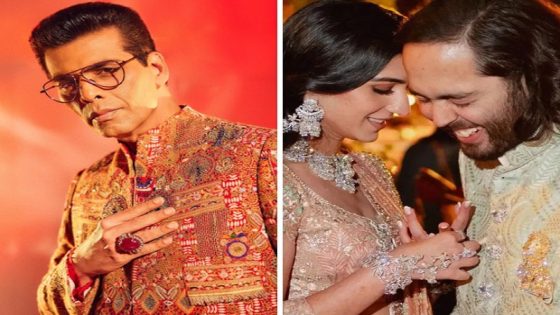 Karan Johar showers love on newlyweds Anant Ambani and Radhika Merchant; calls their wedding “spectacular, traditional and emotional” : Bollywood News – MASHAHER