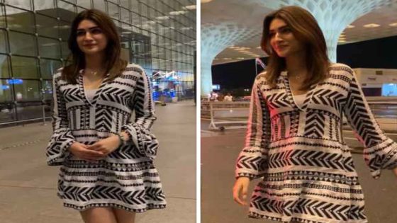 Kriti Sanon rocks casual look in Rs. 5,500 black-and-white mini dress by No Boundaries 5500 : Bollywood News – MASHAHER