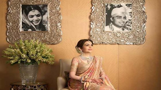 Nita Ambani stuns at son Anant Ambani’s wedding in custom Abu Jani Sandeep Khosla Ensemble : Bollywood News – MASHAHER