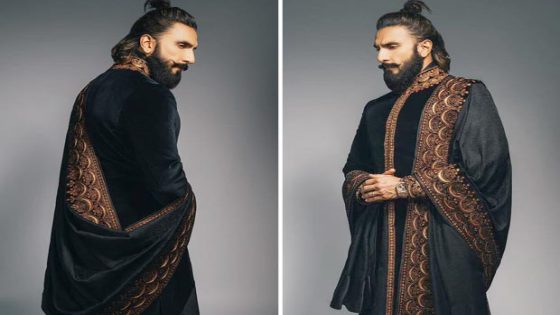 Ranveer Singh goes regal in Tarun Tahiliani custom black velvet bandhgala, voluminous dhoti and drape; his Rs. 2 crore Audemars Piguet watch steals the show 2 : Bollywood News – MASHAHER