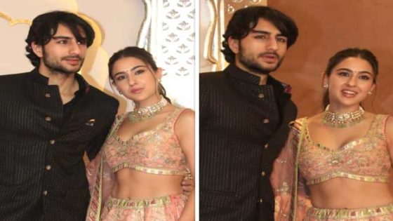 Sara Ali Khan embraces elegance in Simar Dugal lehenga worth Rs. 1.48 lakh with gota, embroidery & zari work for Anant Ambani–Radhika Merchant’s wedding 1 : Bollywood News – MASHAHER