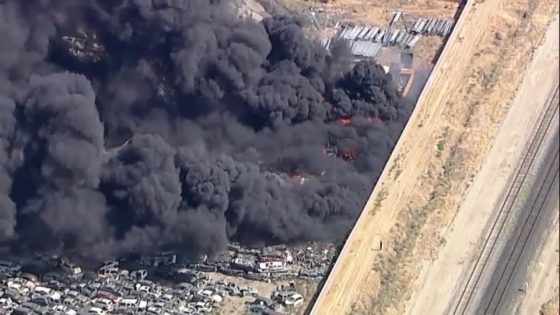 A massive fire breaks out at a California scrap yard – MASHAHER