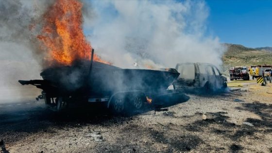 Vehicle hauling a boat catches fire in Southern Utah – MASHAHER