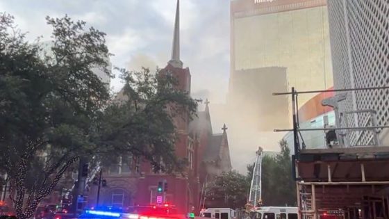 Smoke rises above the historic First Baptist Church in downtown Dallas – MASHAHER