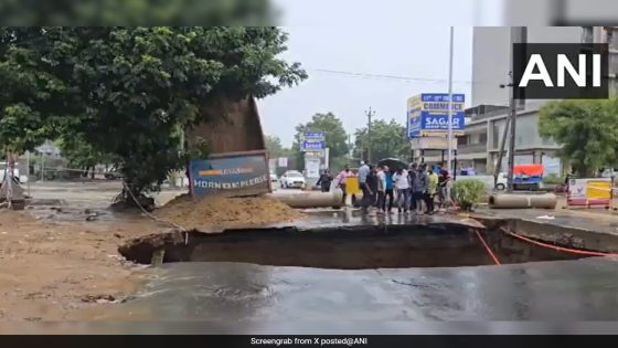 Ahmedabad Road Caves In After Heavy Rain Shela Area Gujarat Heavy Rainfall – MASHAHER