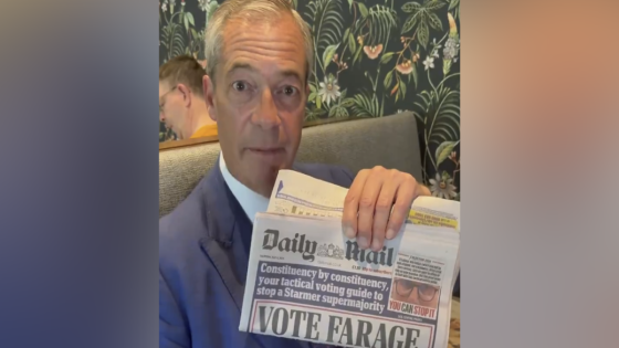 Nigel Farage ‘thanks Daily Mail for their support’ on election day – MASHAHER