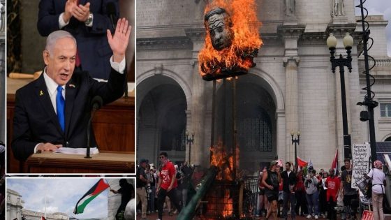 Pro-Palestine protesters burn US flag as Israel PM Netanyahu gives speech to Congress – MASHAHER