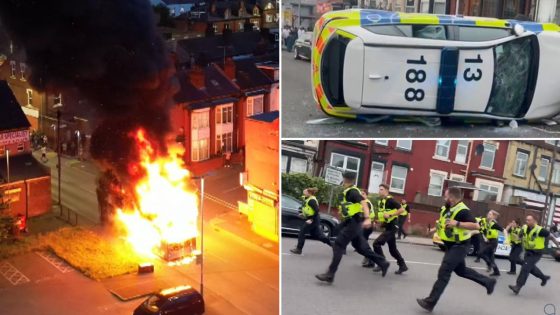 ‘Very visible police presence’ on streets of Leeds after mass riot erupts with vehicles overturned and set on fire | UK News – MASHAHER