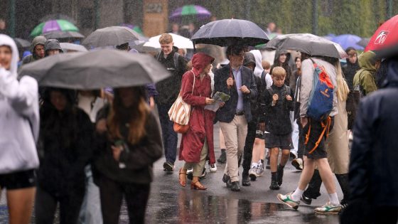 UK weather: Heavy rain sweeps country – and it’s bad news for sport and music fans | UK News – MASHAHER