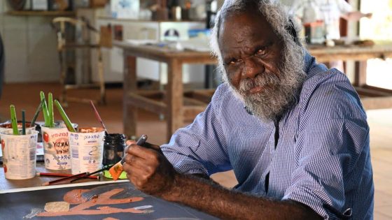 This artist paints at a remote, NDIS-funded art centre. His work is up for a national award – MASHAHER