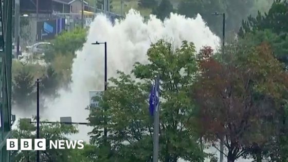 Huge water burst floods streets in downtown Montreal – MASHAHER