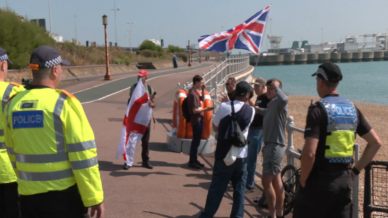 ‘We put one British flag up, and they came in to attack!’ Four people surrounded in Dover by counter-protestors – MASHAHER