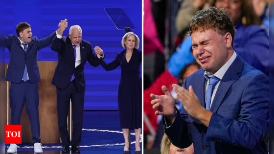 Gus: Tim Walz’s son Gus bursts into tears during father’s emotional DNC speech | World News – MASHAHER