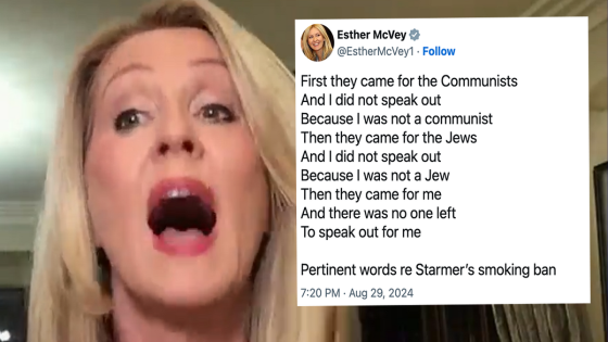 Esther McVey fumes ‘I won’t be bullied’ as she defends controversial smoking ban tweet – MASHAHER