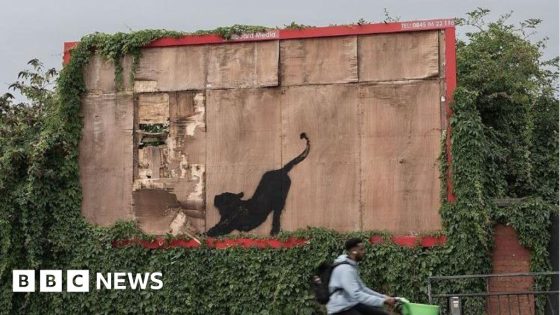 New London artwork of stretching cat appears on billboard – MASHAHER